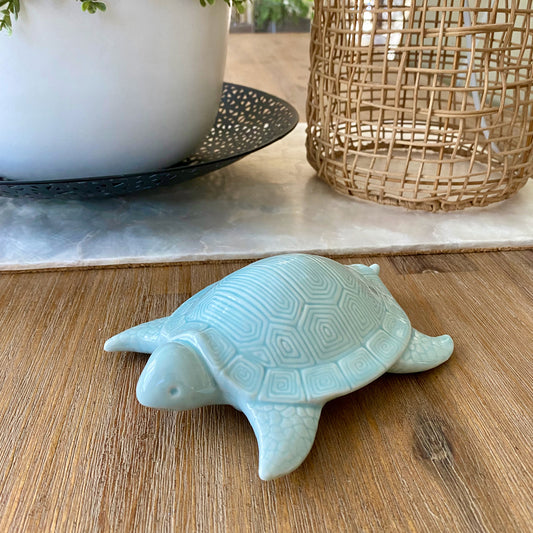 Sea Foam Ceramic Turtle