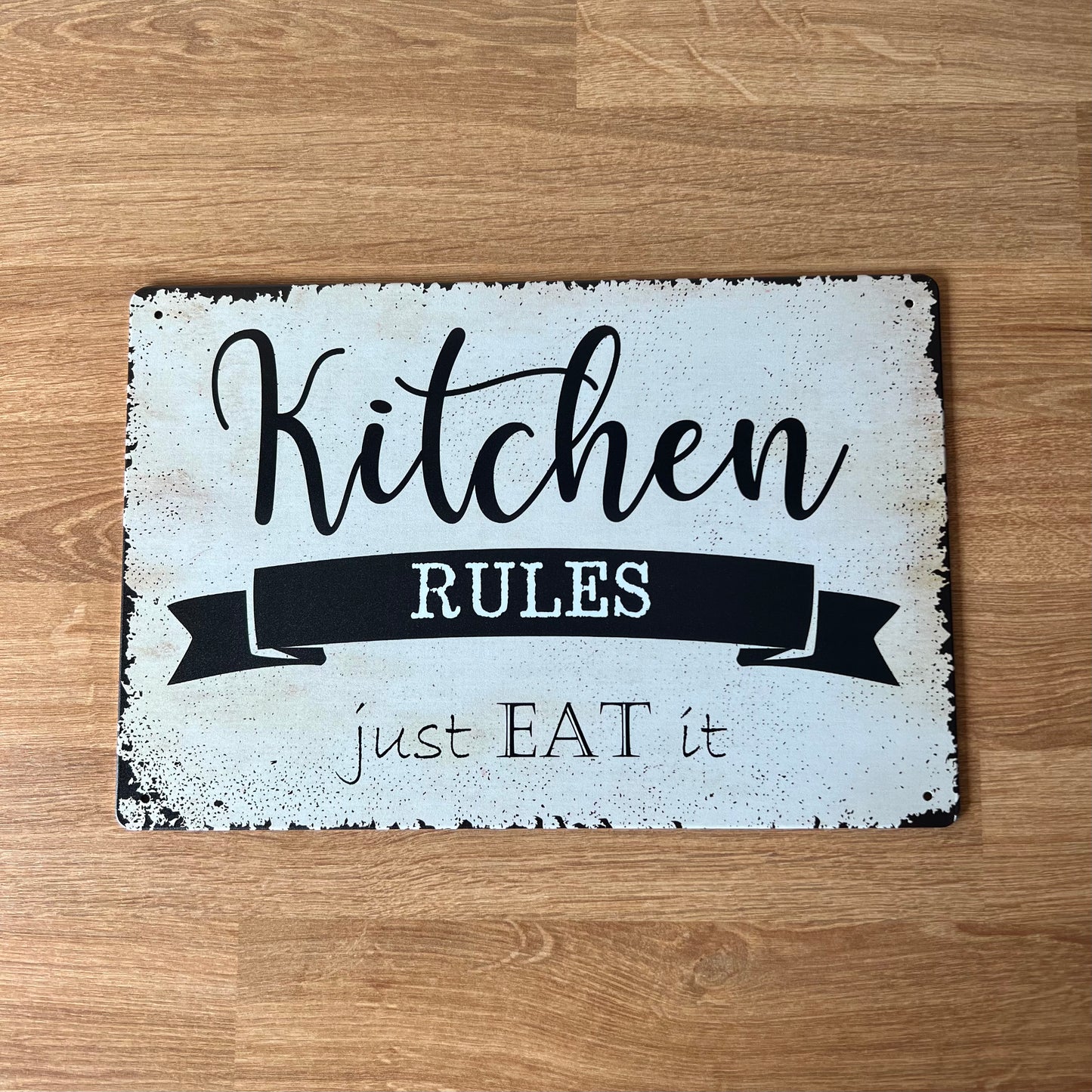 Funny Kitchen Rustic Look Metal Sign