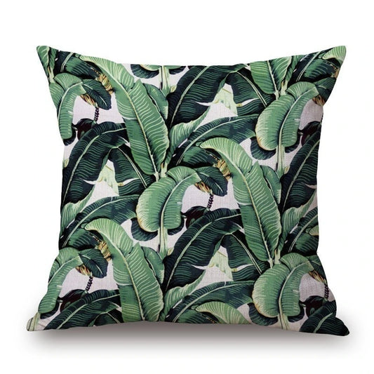 Banana Palm Leaves Cushion Cover