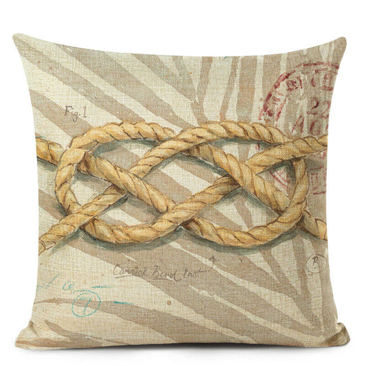 Nautical Infinity Rope Knot Cushion Cover