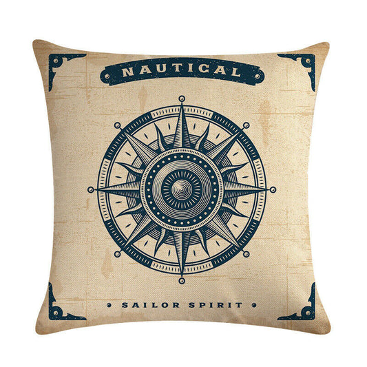 Vintage Nautical Compass Cushion Cover