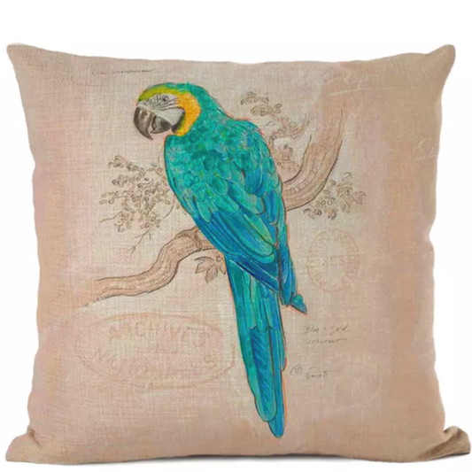 Blue Macaw Cushion Cover