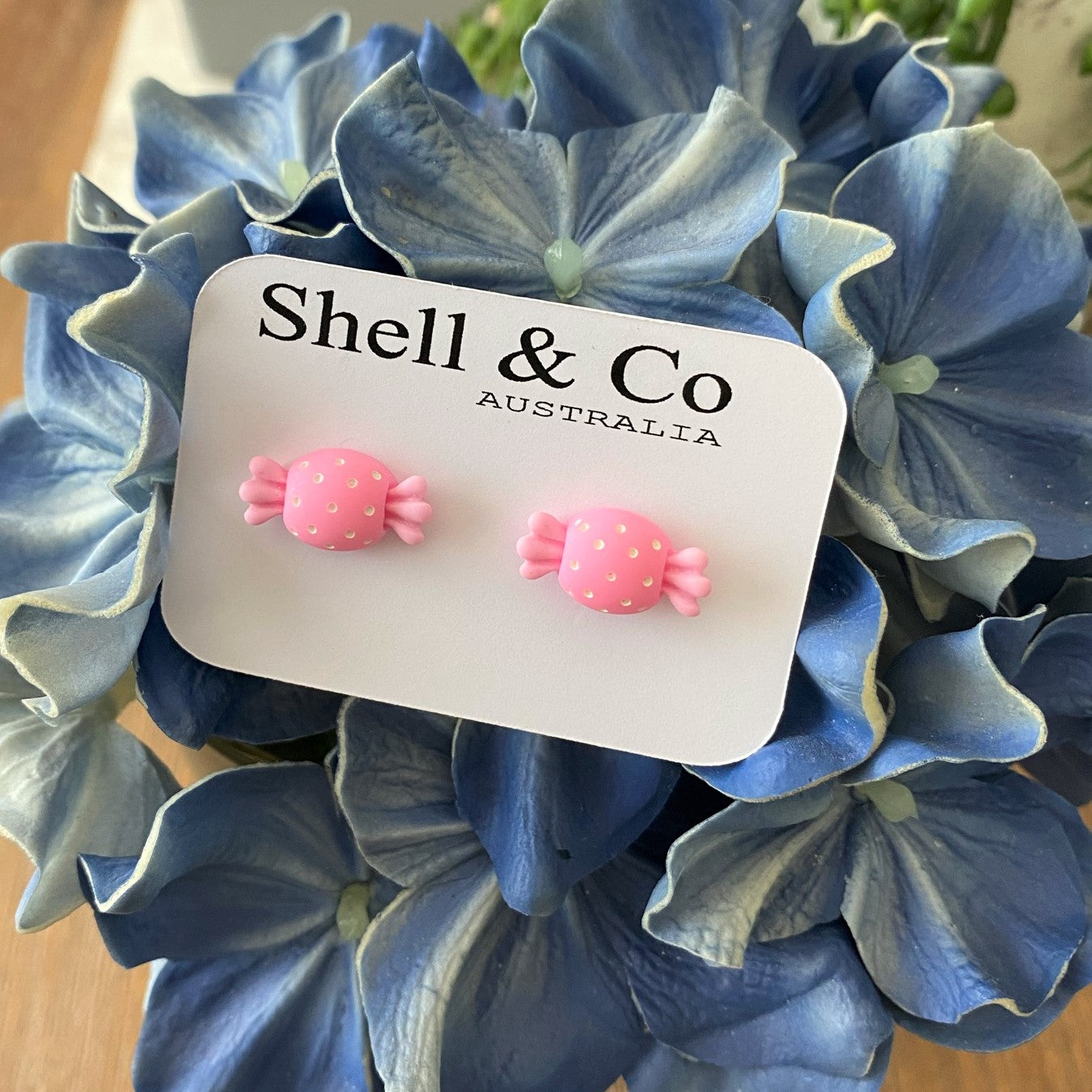 Pink Lolly Charm Clay Charm Stud Earrings
